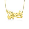 Personalized Birthstone Heart Necklace - 18K Gold Plated Sterling Silver