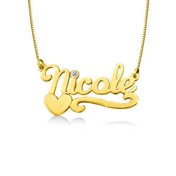 Personalized Birthstone Heart Necklace - 18K Gold Plated Sterling Silver