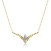 Marquise V Necklace - Sterling Silver Pendant with Cubic Zirconia