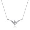 Marquise V Necklace - Sterling Silver Pendant with Cubic Zirconia