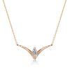 Marquise V Necklace - Sterling Silver Pendant with Cubic Zirconia