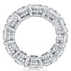 925 Sterling Silver Round Created White Sapphire Eternity Wedding Band for Women