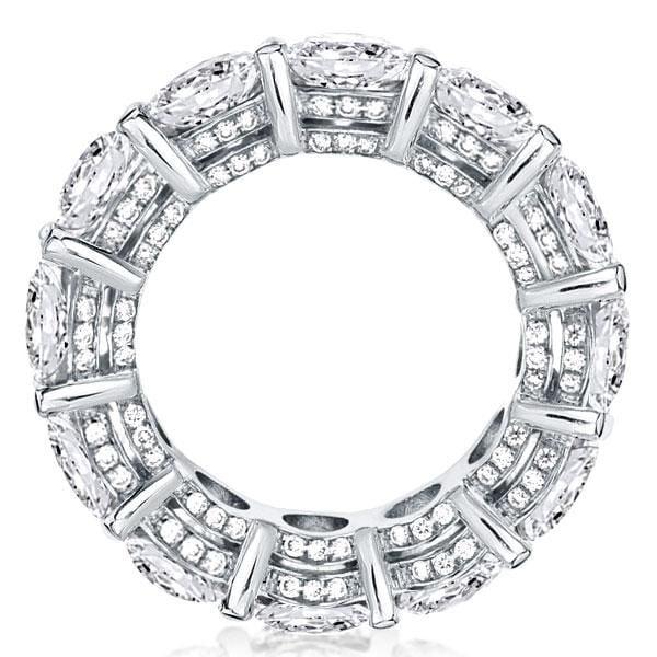 925 Sterling Silver Round Created White Sapphire Eternity Wedding Band for Women