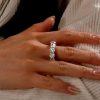 925 Sterling Silver Round Created White Sapphire Eternity Wedding Band for Women