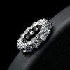 925 Sterling Silver Round Created White Sapphire Eternity Wedding Band for Women