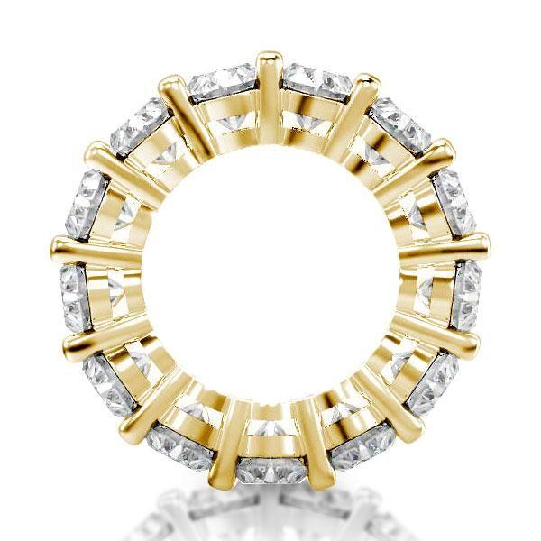 Cushion Cut White Sapphire Eternity Band - 18K Gold Plated Sterling Silver Wedding Ring