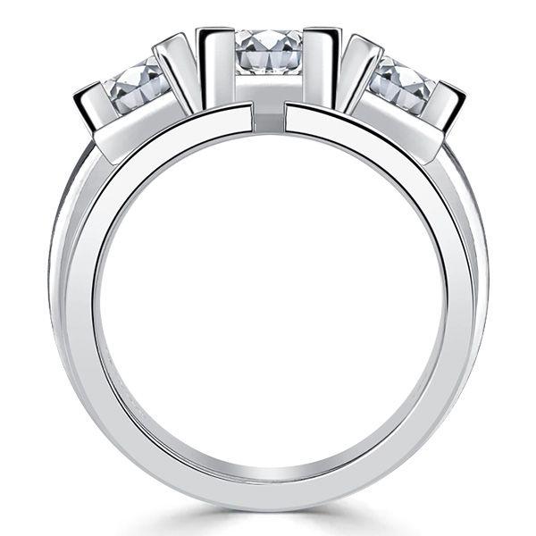 Blue Sapphire Art Deco Wedding Band - 925 Sterling Silver Ring