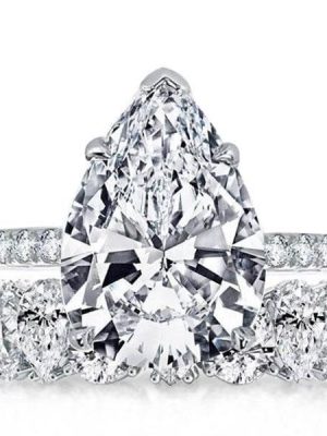 Pear Cut Sterling Silver Bridal Ring Set - 5.41 CT. TW.
