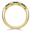 18K Gold Plated Sterling Silver Emerald Green Wedding Band Ring (0.96 CT. TW.)