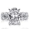 Oval Created White Sapphire Eternity Ring - Sterling Silver Engagement Ring