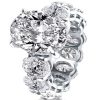 Oval Created White Sapphire Eternity Ring - Sterling Silver Engagement Ring