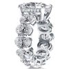 Oval Created White Sapphire Eternity Ring - Sterling Silver Engagement Ring