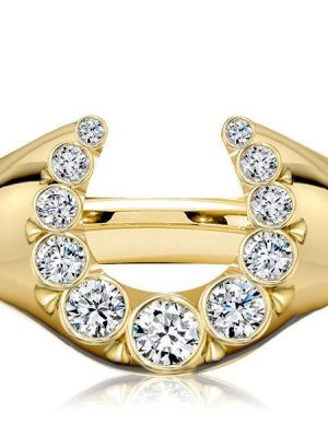 Heirloom Horseshoe Engagement Ring - Bezel Set Sterling Silver (0.46 CT)