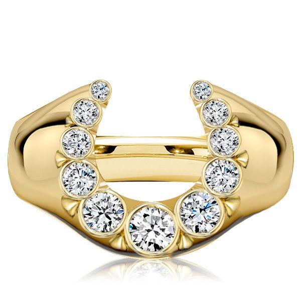 Heirloom Horseshoe Engagement Ring - Bezel Set Sterling Silver (0.46 CT)