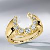 Heirloom Horseshoe Engagement Ring - Bezel Set Sterling Silver (0.46 CT)