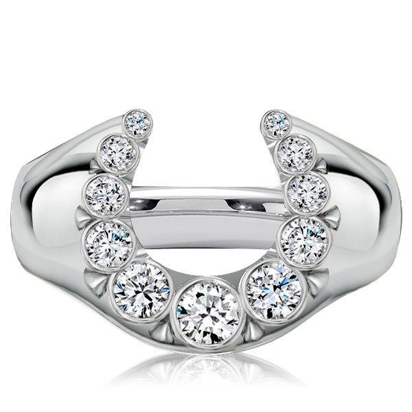 Heirloom Horseshoe Engagement Ring - Bezel Set Sterling Silver (0.46 CT)
