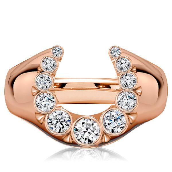 Heirloom Horseshoe Engagement Ring - Bezel Set Sterling Silver (0.46 CT)