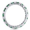 White & Green Alternating CZ Wedding Band in Sterling Silver