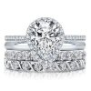 2.50 CT Pear Shaped Diamond Wedding Set in Rhodium Plated Sterling Silver