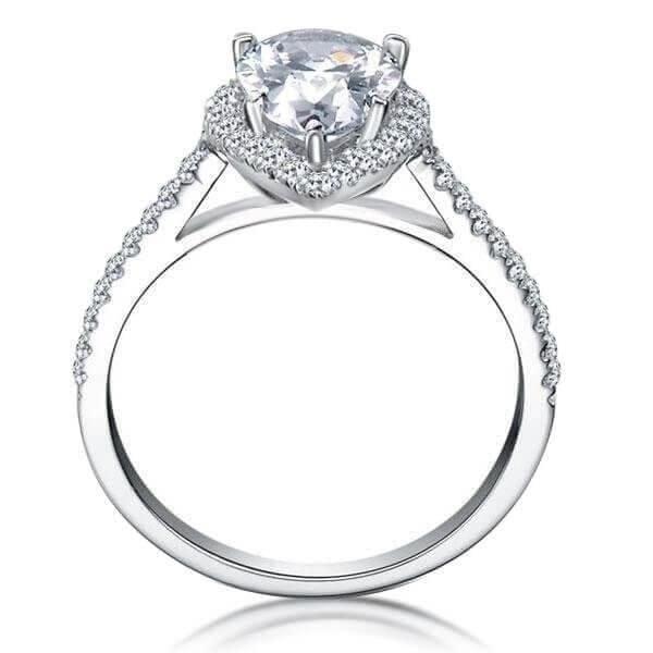 2.50 CT Pear Shaped Diamond Wedding Set in Rhodium Plated Sterling Silver