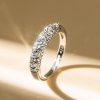 Vintage Five Stone Created White Sapphire Wedding Band in 925 Sterling Silver