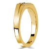 Golden Black & White Sapphire Stackable Wedding Band in 18K Gold Plated Sterling Silver