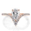 1.25 CT Pear V-Design Engagement Ring in 18K Rose Gold Plated Sterling Silver