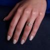1.25 CT Pear V-Design Engagement Ring in 18K Rose Gold Plated Sterling Silver