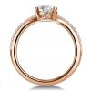 1.25 CT Pear V-Design Engagement Ring in 18K Rose Gold Plated Sterling Silver