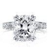 Cushion Cut White Sapphire Engagement Ring - 925 Sterling Silver