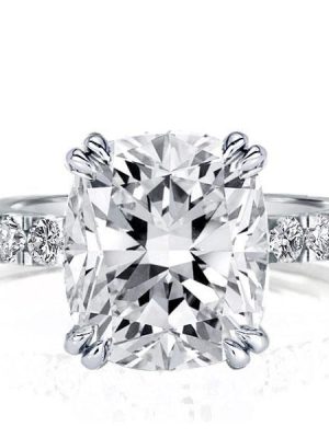 Cushion Cut White Sapphire Engagement Ring - 925 Sterling Silver