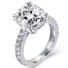 Cushion Cut White Sapphire Engagement Ring - 925 Sterling Silver