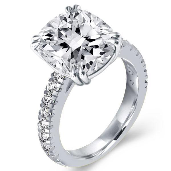 Cushion Cut White Sapphire Engagement Ring - 925 Sterling Silver