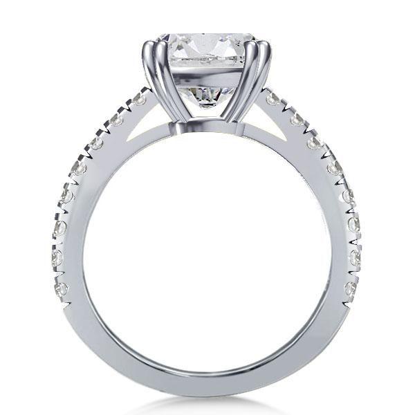 Cushion Cut White Sapphire Engagement Ring - 925 Sterling Silver