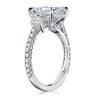 Three Stone Created White Sapphire Engagement Ring in Sterling Silver